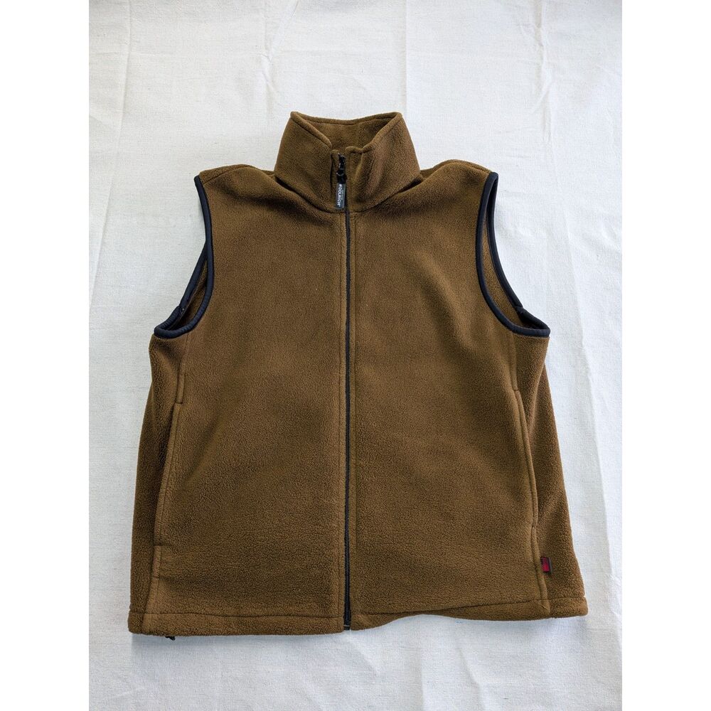 Gorpcore Outdoors Heritage M Brown Fleece Full Zip Vest Woolrich